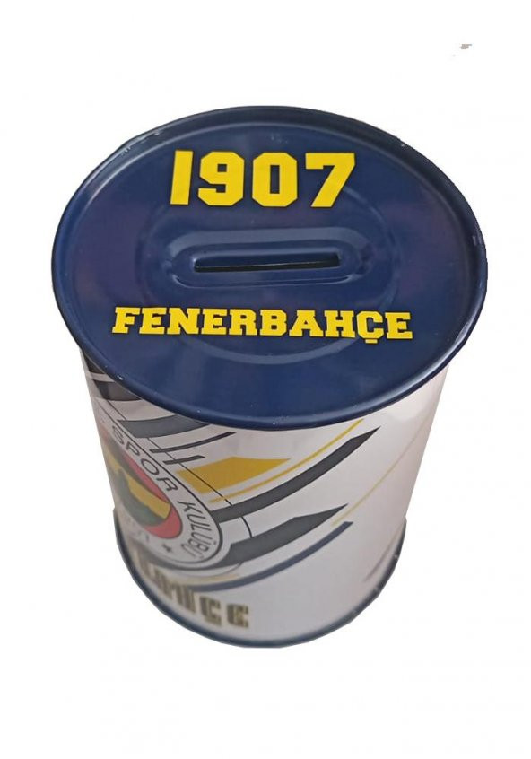 Fenerbahçe Metal Kumbara Orta Boy Orjinal Lisanslı 1 Adet FB Kumbara Taraftar Kumbara Sarı Kanarya 12x9 cm - 3