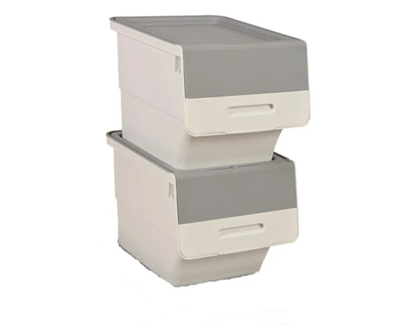 Motek Beyaz Tekerlekli Organizer Çok Amaçlı Saklama Kutusu 2X12 Lt - 2