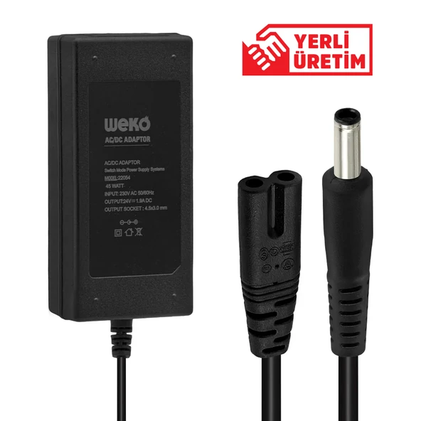 Ayt Weko 24 Volt 1.9 Amper 4.5x3.0mm Uçlu Notebook Adaptör Yerli Üretim - 6