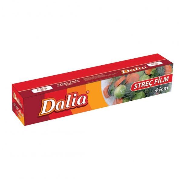 Dalia Şeffaf Mutfak Rulo Streç Film Folyo - 45 Cm. x 100 Metre - 8 Mikron - Gıdaya Uygun - 5 Paket - 3