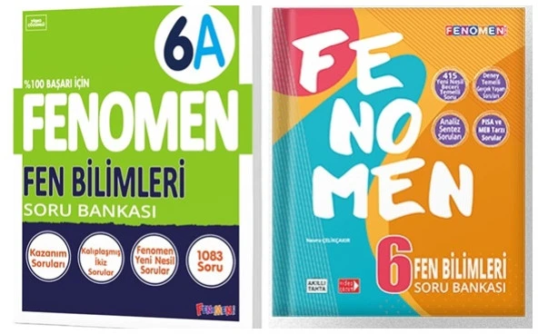 Fenomen Okul 2024 6. Sınıf Fen Bilimleri A + B Soru Bankası Seti 2 Kitap
