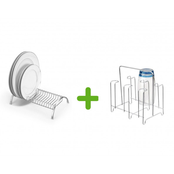 ZF166A Tabak Ve Bardak Kurutmalık Bulaşıklık Birarada Set 2 Parça