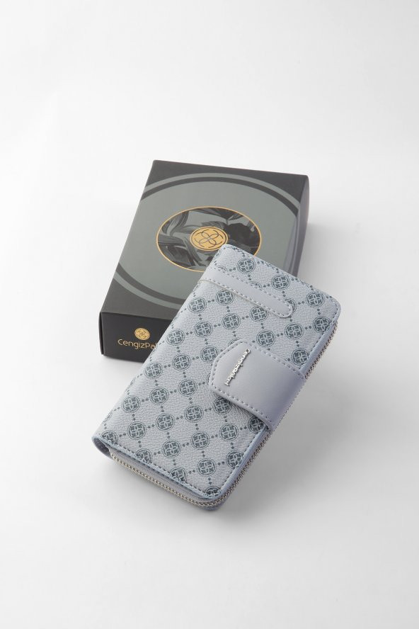 CENGİZ PAKEL Monogram Kadın Orta Boy Cüzdan 65256MP Buz Mavi - 4