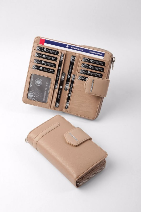 CENGİZ PAKEL Kadın Orta Boy Cüzdan 65256M Vizon