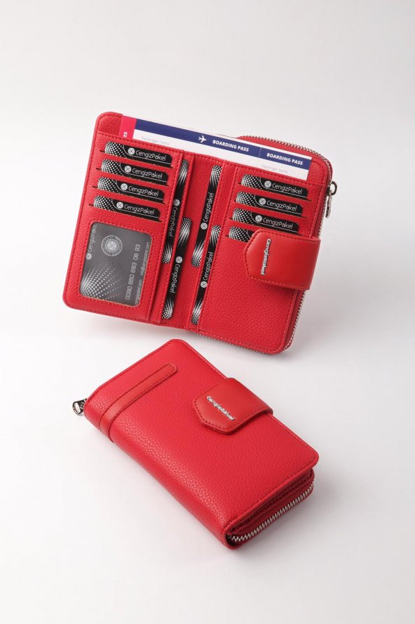 CENGİZ PAKEL Kadın Orta Boy Cüzdan 65256M Kırmızı