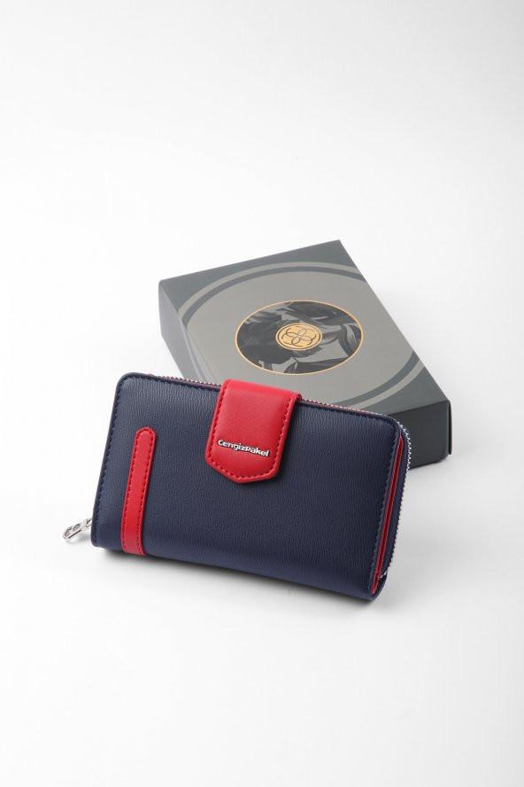 CENGİZ PAKEL Kadın Orta Boy Cüzdan 65256M Lacivert-Kırmızı - 5