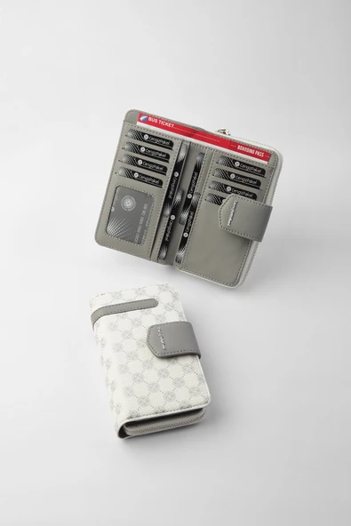 CENGİZ PAKEL Monogram Kadın Orta Boy Cüzdan 65256MP Beyaz