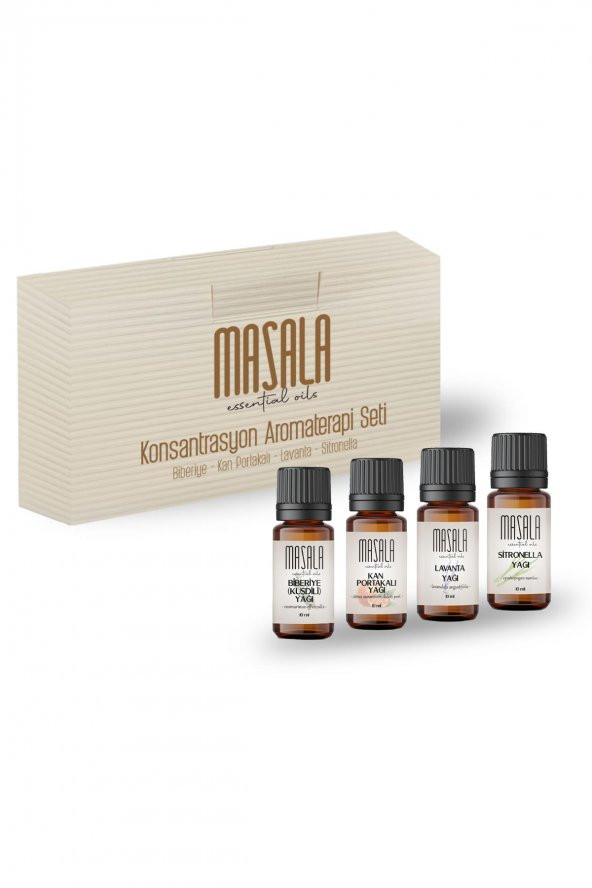Konsantrasyon Aromaterapi Seti - Concentration Aromatherapy Kİt (Biberiye 10 ml -Sitronella 10 ml - Lavanta 10 ml -Kan Portakalı 10 ml) ürün görseli
