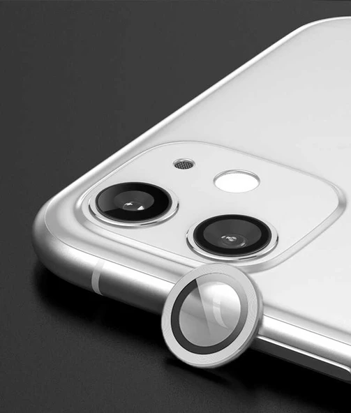 Apple iPhone 12 Zore CL-07 Kamera Lens Koruyucu  Gümüş