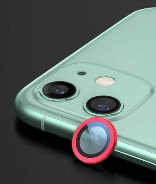 Apple iPhone 12 Zore CL-07 Kamera Lens Koruyucu  Kırmızı