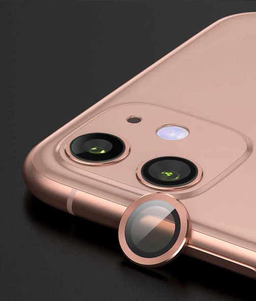 Apple iPhone 12 Zore CL-07 Kamera Lens Koruyucu  Rose Gold