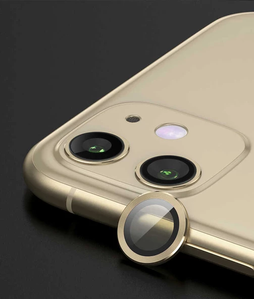 Apple iPhone 12 Zore CL-07 Kamera Lens Koruyucu  Gold