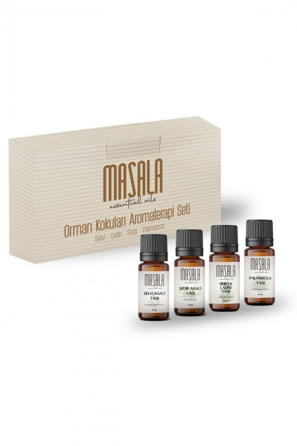 Orman Kokuları Aromaterapi Seti - Forest Scents Aromatherapy Kİt (Sedir Ağacı 10 ml -Ladin 10 ml - Selvi Ağacı 10 ml -Palmarosa 10 ml)