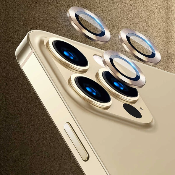 Apple iPhone 11 Pro Max Zore CL-07 Kamera Lens Koruyucu  Gold