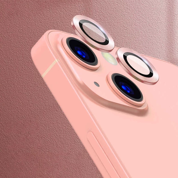 Apple iPhone 13 Mini Zore CL-07 Kamera Lens Koruyucu  Rose Gold