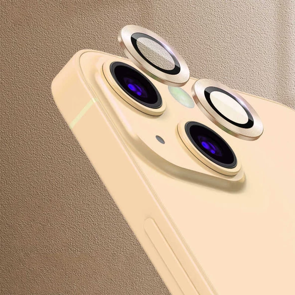 Apple iPhone 13 Mini Zore CL-07 Kamera Lens Koruyucu  Gold