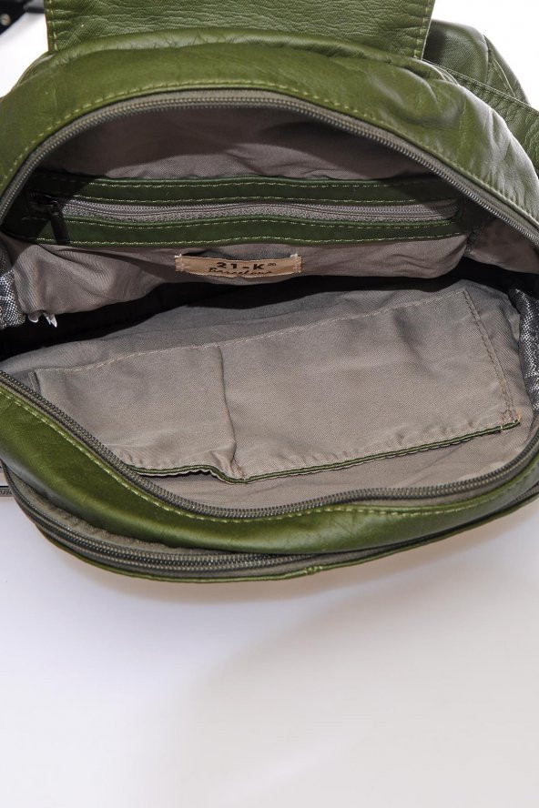 Brc1675-0029 Koyu Yeşil Kadın Sırt Çantası - 4