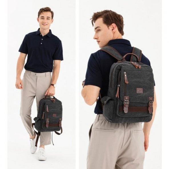 C-Active Büyük Boy Erkek Sırt Çantası Kanvas Kumaş 1303 - 4