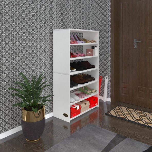 Kenzlife ayakkabılık goya byz 120X70X30 arkalıksız ayakkabı ofis dolabı iki bölme