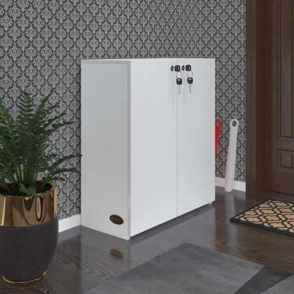 Kenzlife ayakkabılık ayakkabı dolabı kilitli gutan byz 080x70x32 kapaklı ofis dolabı - 2