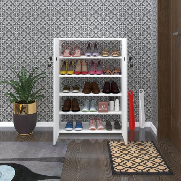 Kenzlife ayakkabılık ayakkabı dolabı kilitli gutan byz 100X70X32 kapaklı ofis dolabı - 2