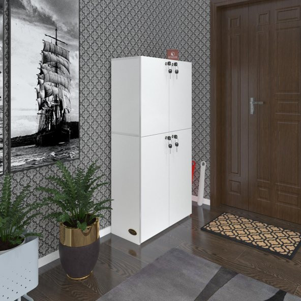 Kenzlife ayakkabılık ayakkabı dolabı kilitli gutan byz 140*70*32 kapaklı ofis dolabı iki bölme - 2