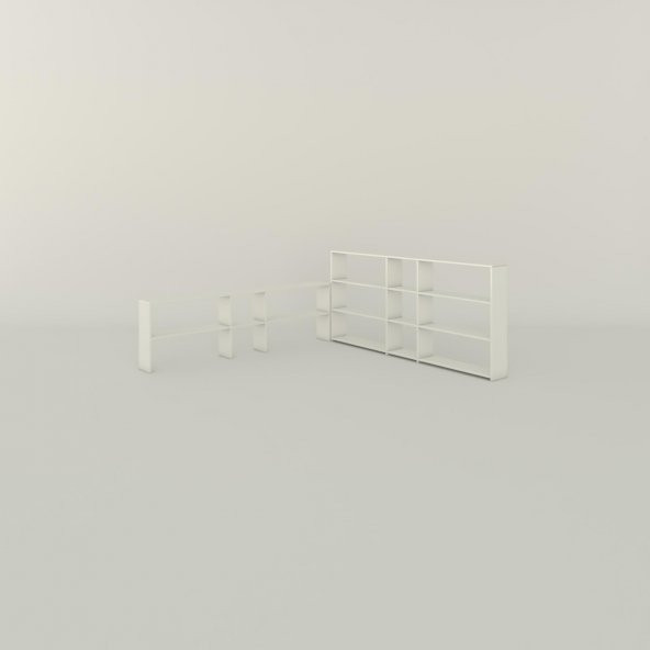 Kenzlife kitaplık süper ga 150*200*19 byz 5 katlı 3 bölme çift bölme opsiyonlu ofis mutfak banyo dolabı arkalıksız - Resim 3