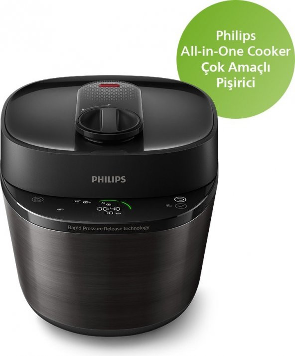 Philips All in One Cooker Çok Amaçlı Pişirici, Siyah HD215162