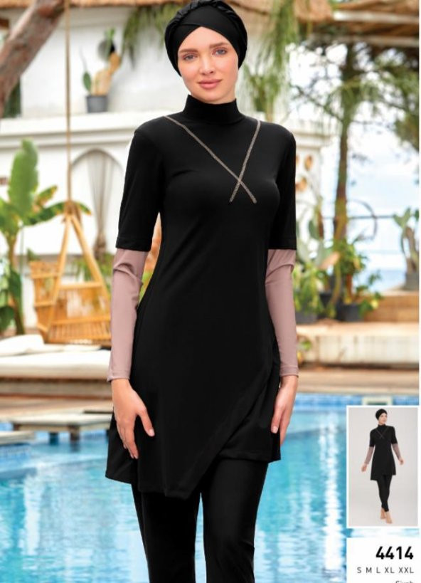 Adasea  Norman 4414 Tam Boy Tasarım Tesettür Mayo - 4