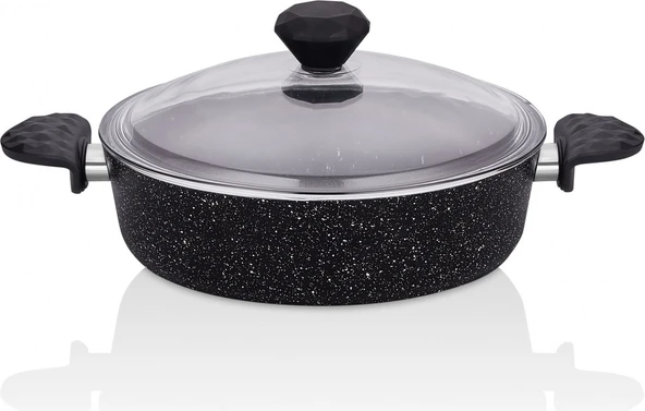 Taç Stone 7 Prç Granit Tencere Seti Siyah - Resim 5