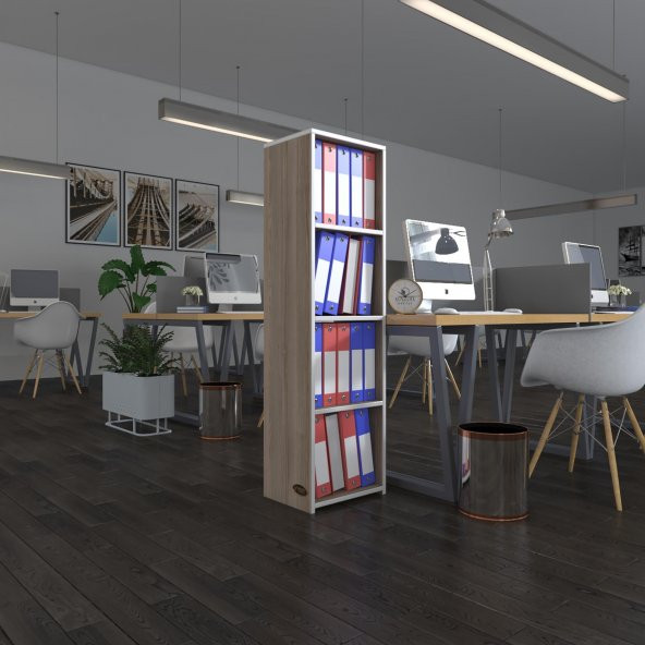 Kenzlife klasörlük raflı börteçin crd 140*40*30 kitaplık ofis arkalıksız - 1