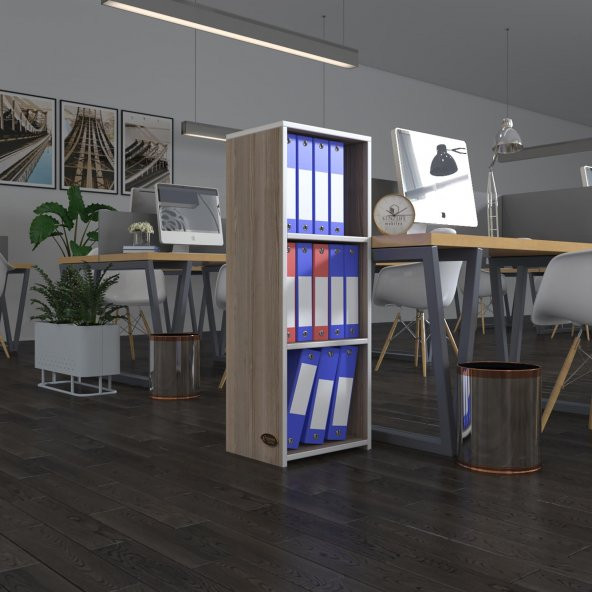 Kenzlife klasörlük raflı almakay crd 105*40*30 kitaplık ofis arkalıksız - 1