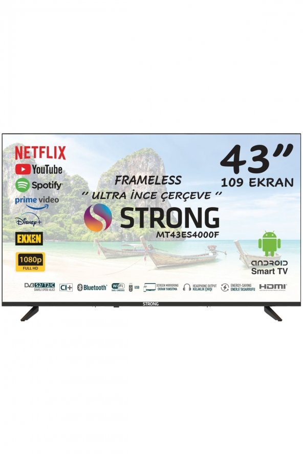 Strong MT43ES4000F Full HD 43" 109 Ekran Uydu Alıcılı Android Smart LED TV
