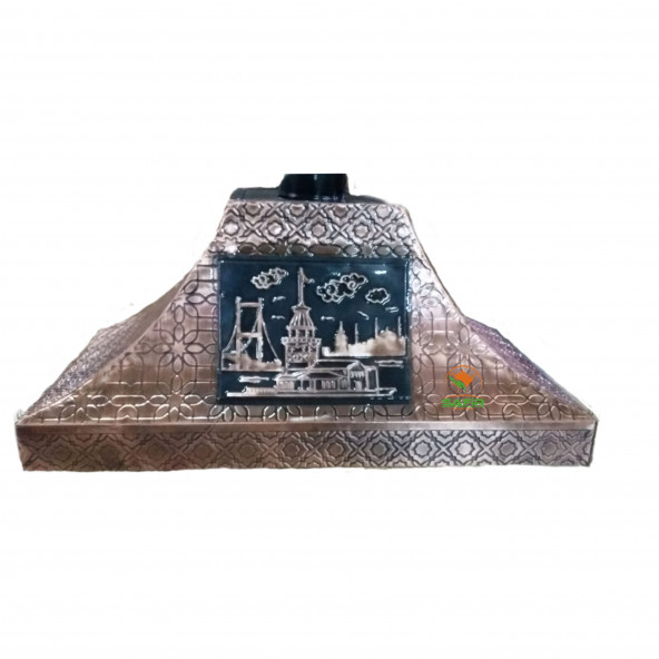 Bakır Çay Ocağı Kazanı Davlumbazı 90 CM 3 GÖZLÜ ÇAY KAZANINA GÖRE BAKIR DAVLUMBAZ A KALİTE SAFİR A++ - 5