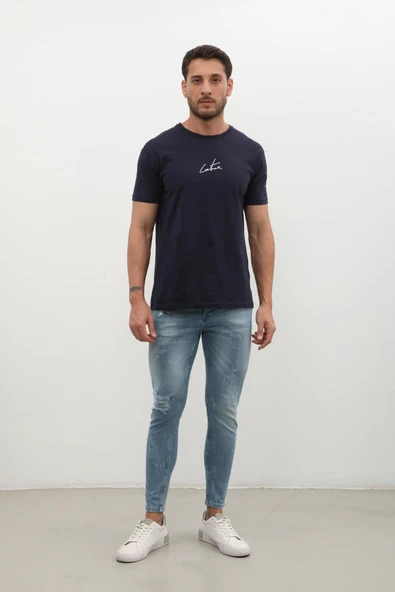 Erkek Skinny Ripped Jean Açık Mavi - Resim 6