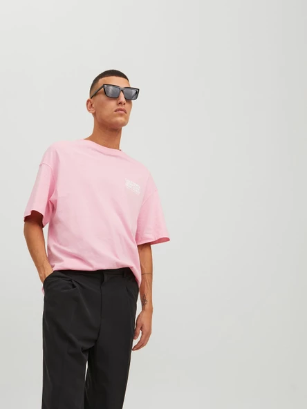 JACK JONES Erkek Ön Ve Arka Baskılı Tişört 12235213 - 4