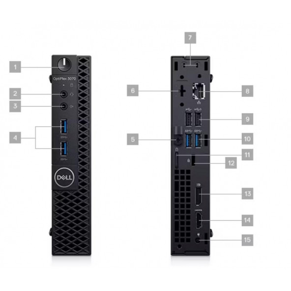 Dell Optiplex 3070 MFF i5-9500T 8 GB 512 GB SSD Free Dos Mini PC(TEHŞİR) - 3