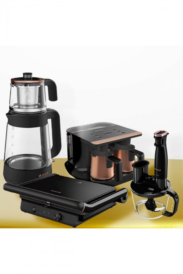 Arçelik Küçük Ev Aletleri 4lü Set Cm 6964 S - Tm 6046 Cs - Rhb 6050 S - Tkm 9961 B