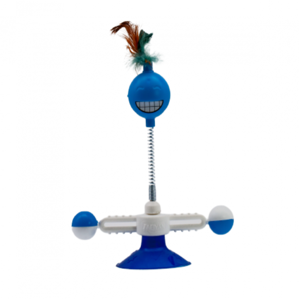 TİNEKE VANTUZLU  DÖNER HACI YATMAZLI KEDİ OYUNCAĞI 1 ADET MAVİ