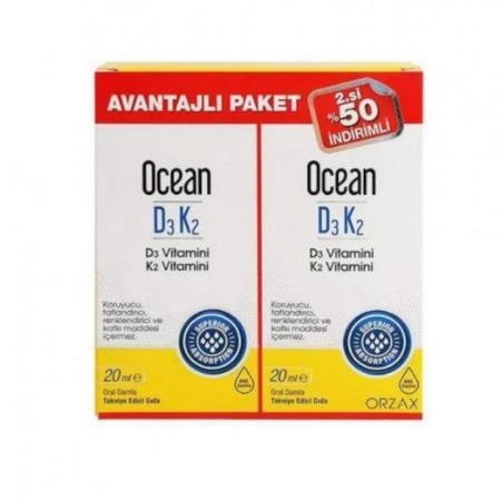 Orzax Ocean D3 K2 20 ml Avantajlı Paket