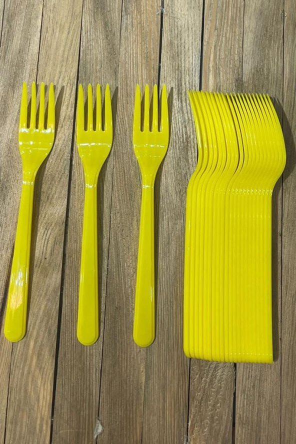 Beysüs Plastik Çatal Parti Çatal Sarı
