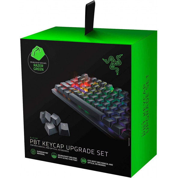 Oyun Klavyesi için Razer PBT Tuş Takımı - Mekanik ve Optik Klavyeler için Klavye Yükseltme Seti, Yeşil -OUTLET-
