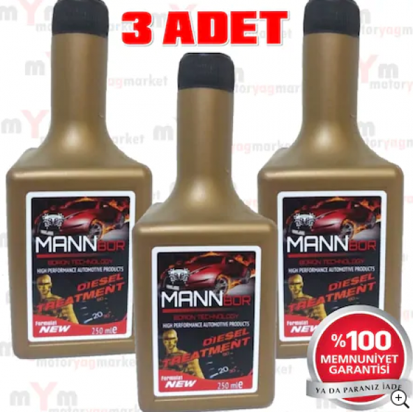 MannBor Bor İçerikli Enjektör Pompa Temizleyen Dizel Katkı250ML(3lü)