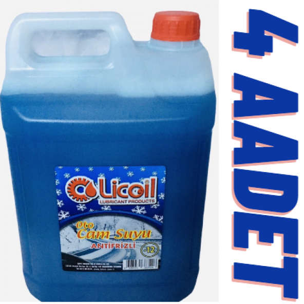 Licoil Antifrizli &Parfümlü&ŞampuanlıOto Cam Suyu -12C   5 Litre 4 Adet