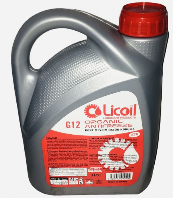 Licoil Organik G12 Kırmızı Antifriz -37C  3 Litre