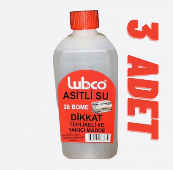 Lubco asitli su(akü asiti) 500ML 3 adet