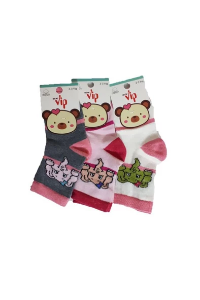 Lababy Renkli Desenli Kız Bebek Soket Çorap 6 lı Paket - 5