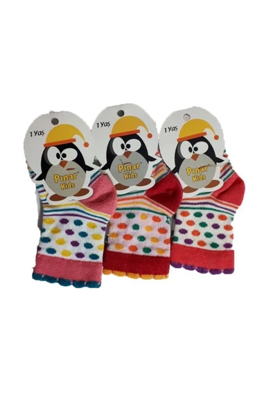 Lababy Renkli Desenli Kız Bebek Soket Çorap 6 lı Paket - 2