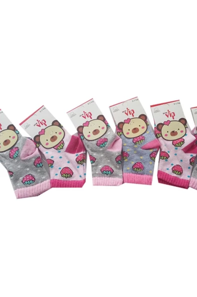 Lababy Renkli Desenli Kız Bebek Soket Çorap 6 lı Paket - 7