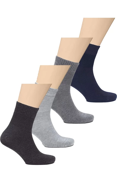 4lü Kadın Erkek Diabetik Soket Çorap Dikişsiz Kaliteli Özel Seri - 2